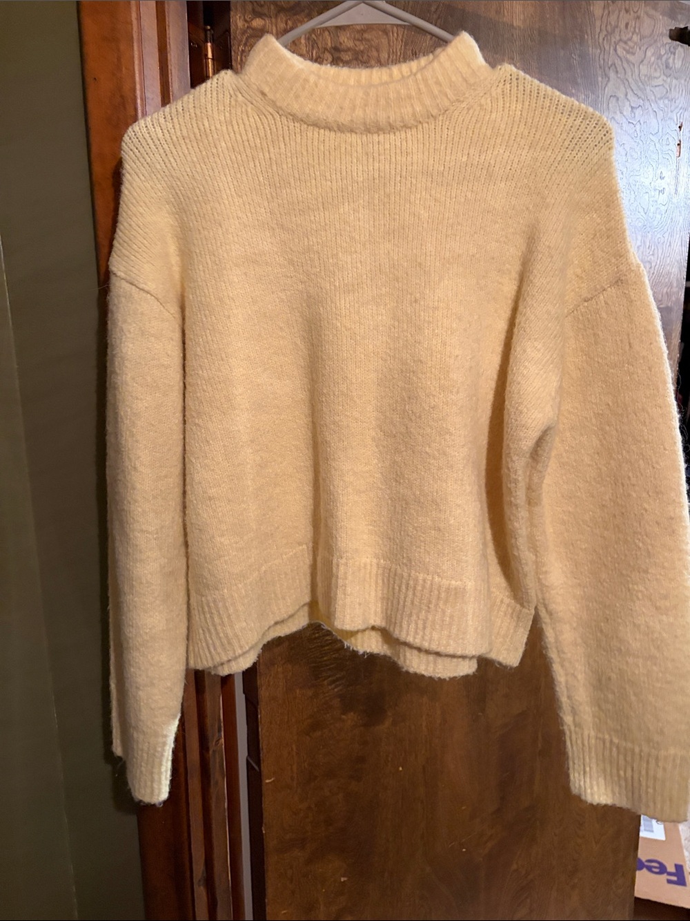 Zara Butter Yellow Mock Neck Sweater